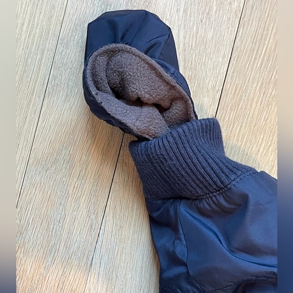 Baby Gap 6-12 Months Down Insulated Bunting Snowsuit Navy Blue Fleece Lined - Picture 6 of 6